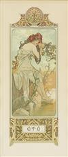 ALPHONSE MUCHA (1860-1939). [THE SEASONS.] Group of four decorative panels. 1896. Each approximately 16x6 inches, 42x15 cm.